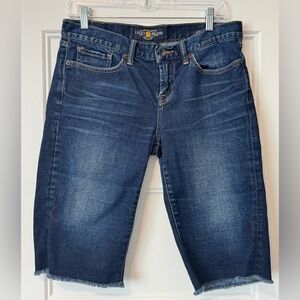 Lucky Brand Abbey Bermuda Denim Shorts Raw Hem Size 8 / 29